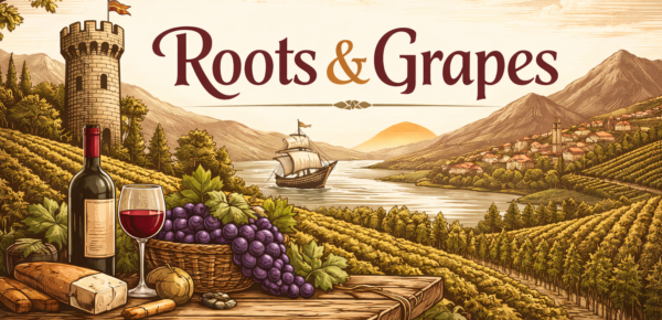 raízes e uvas no porto